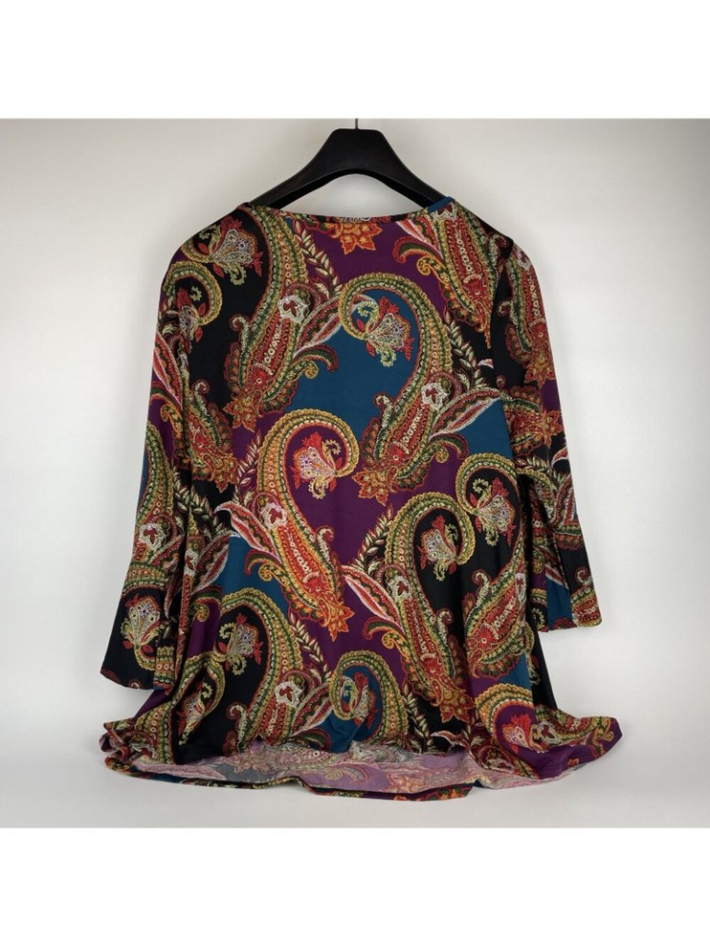 Chenault Women’s Boho Blouse – Size 26/28 | Paisley Drape Front Stretch Pullover - Picture 3 of 3